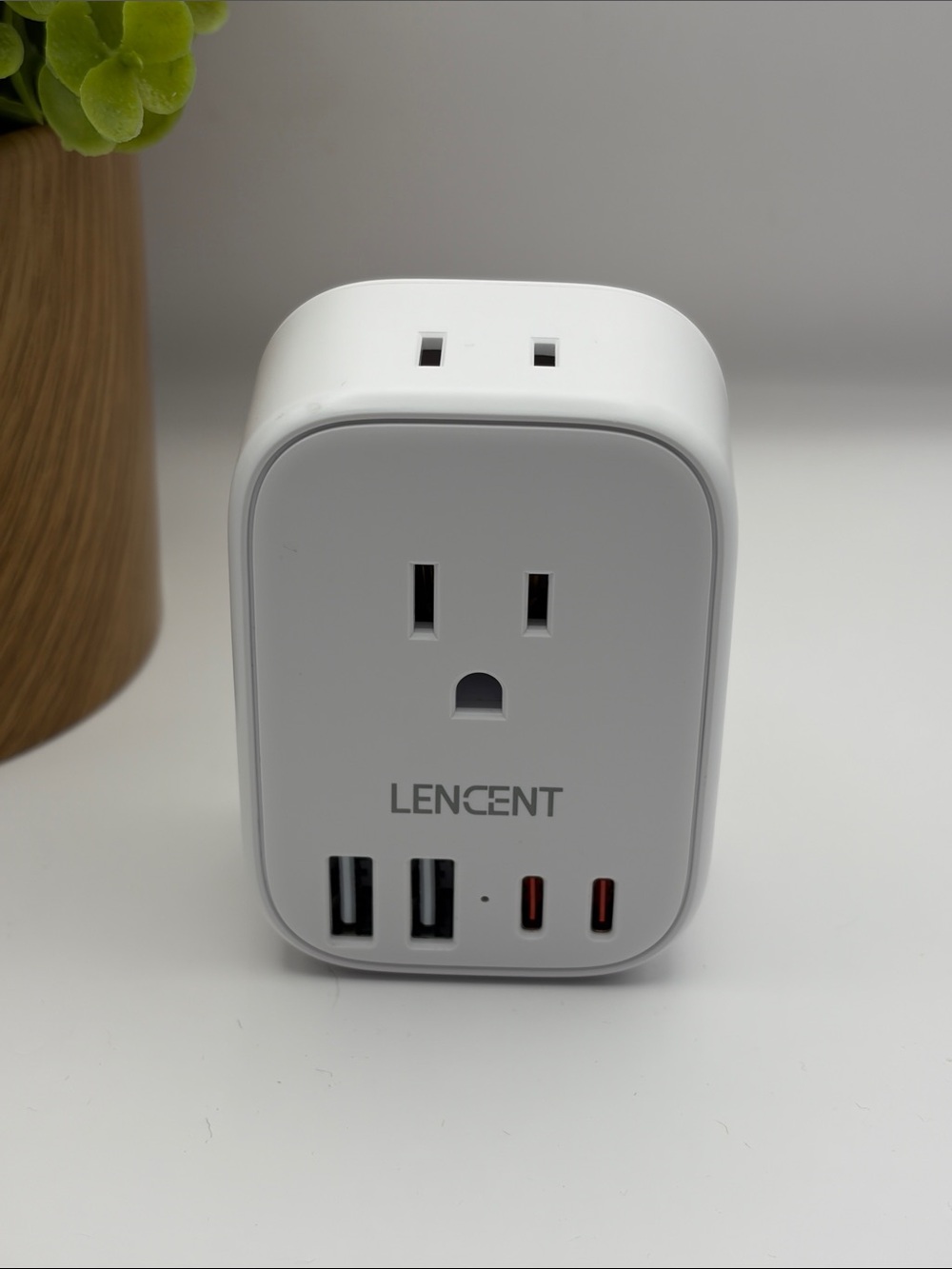 Lencent Foldable Dual USB European Travel Plug Power Adapter, PA050USEU